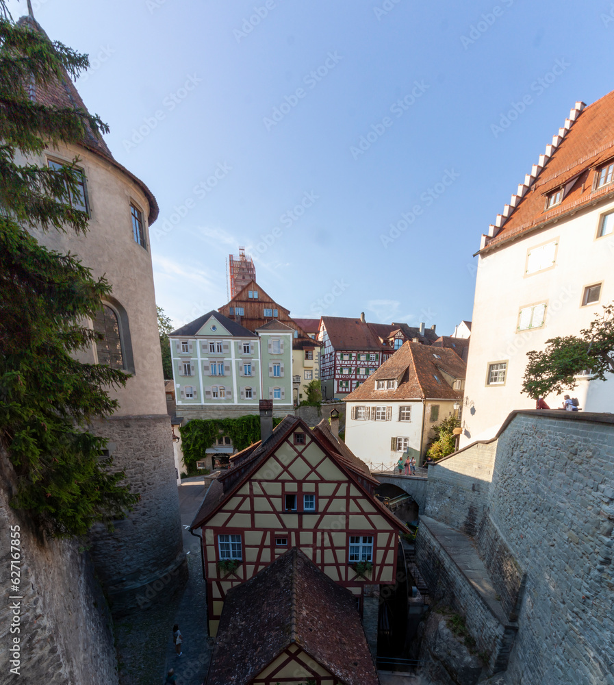 View on the old town of Meersburg from castle