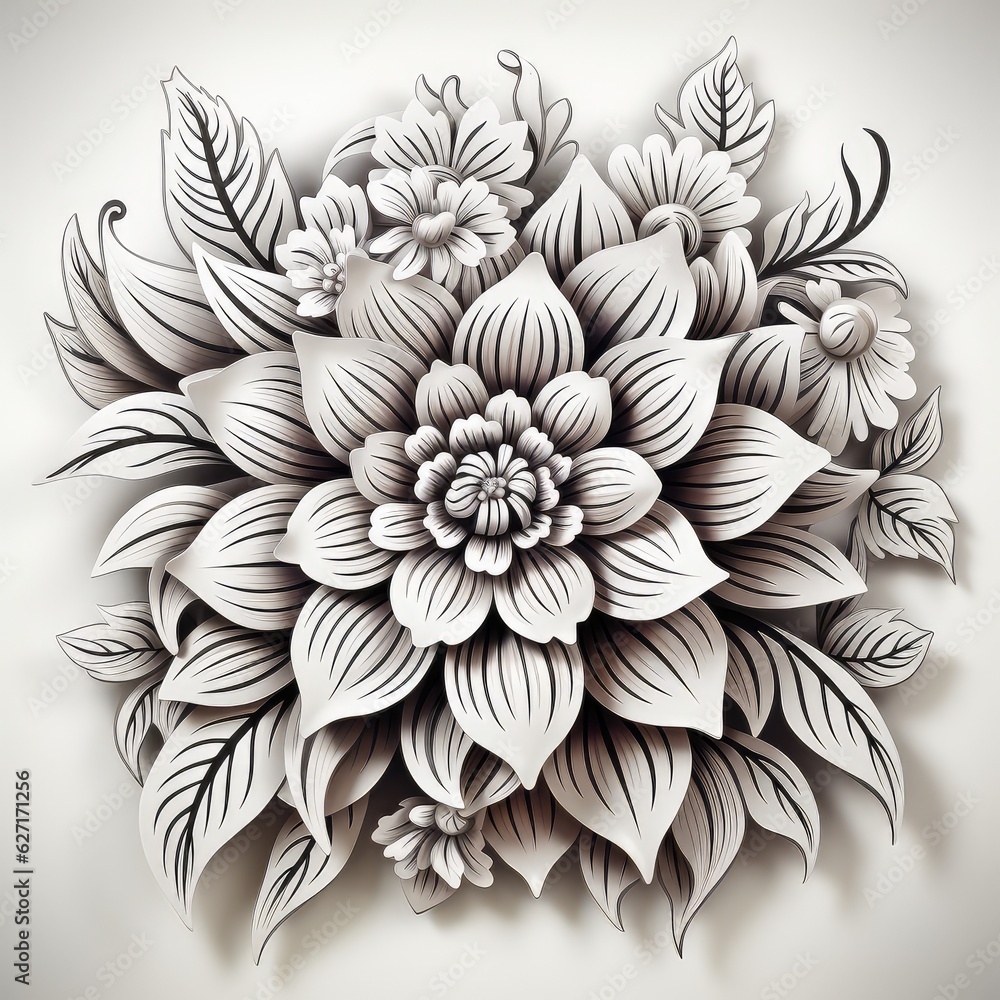 mandala design on white isolated background. boho mandala. Mandala with floral patterns. AI Generative. mandala design on white isolated background. boho mandala. Mandala with floral patterns. AI Generative.