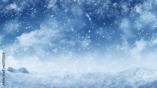 Christmas blue background with snow © JW Studio