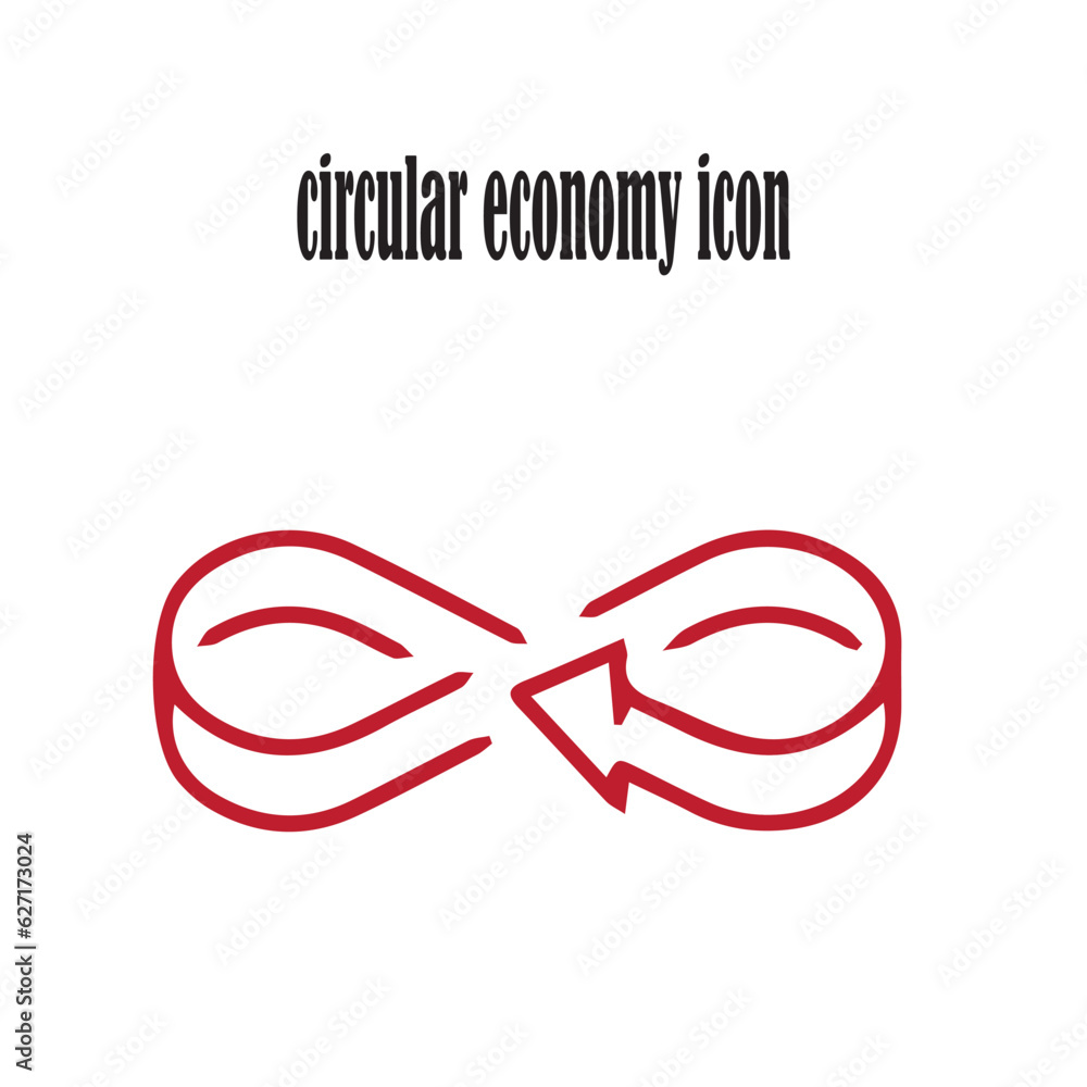 Cradle To Cradle Symbol Drawing.Circular of linear