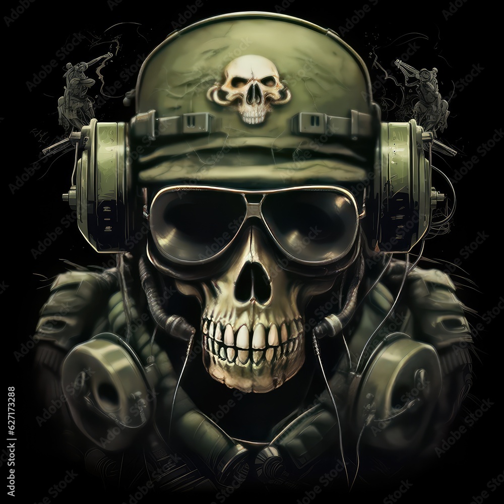 military t shirt logo skull night vision goggle. AI Generative. military t shirt logo skull night vision goggle. AI Generative.