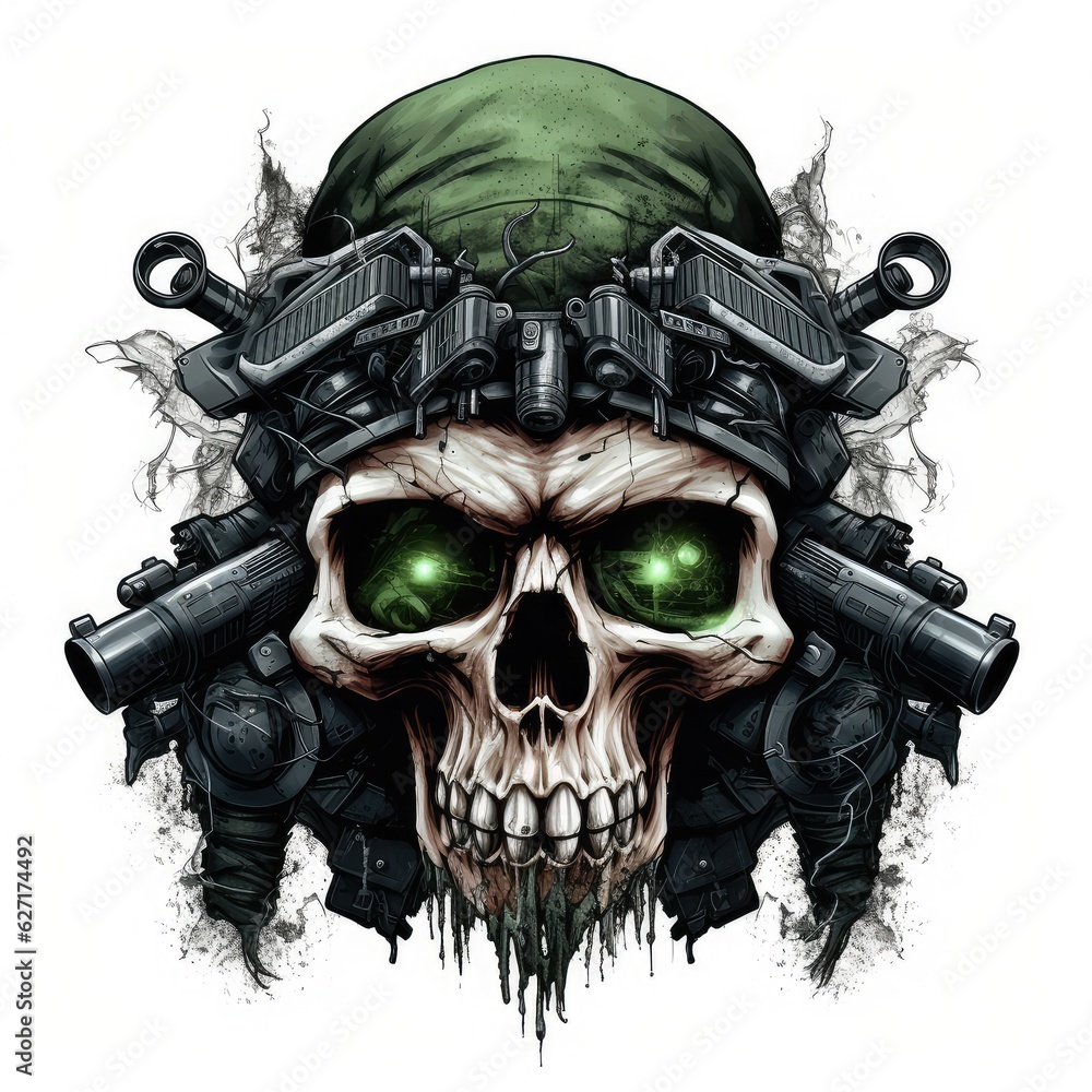 military emblems with skulls in pilot tankman soldier navy seal helmets. AI Generative. military emblems with skulls in pilot tankman soldier navy seal helmets. AI Generative.