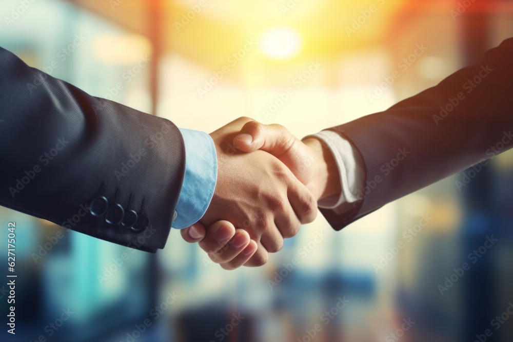 Businessman handshake for teamwork of business