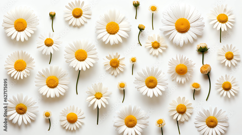 Collection Daisy white background