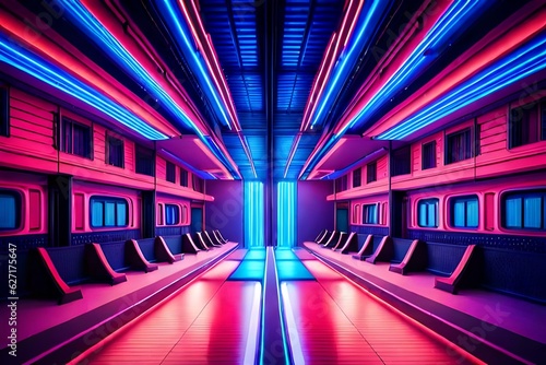 station at night