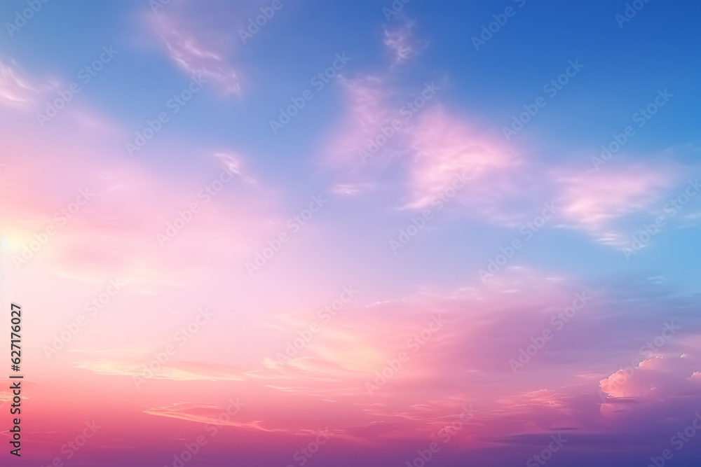 Dreamy Pink and Blue Sky Background with Vibrant Colors of the Sky, Generative AI