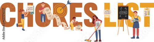 Chores List Flat Text