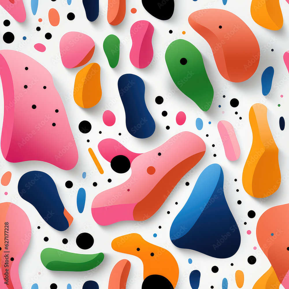 Memphis abstract seamless repeat pattern, modern colorful 3d
Memphis abstract seamless repeat pattern, modern colorful 3d