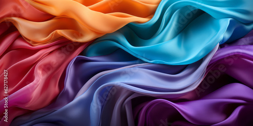 Color ribbon pattern background. Texture waves presentation backdrop. Ai generative