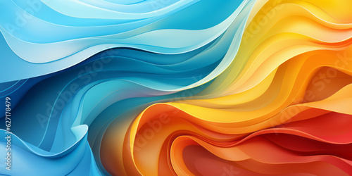 Color ribbon pattern background. Texture waves presentation backdrop. Ai generative