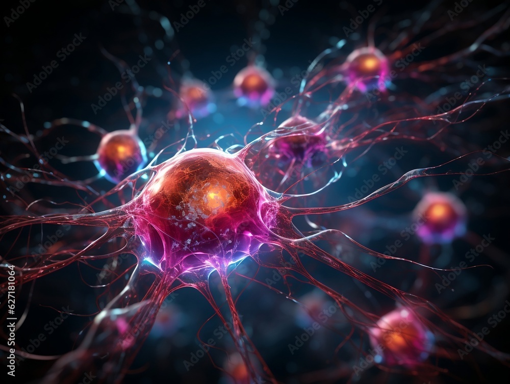 Neural cell neurons connecting the brain Generative AI Neural cell neurons connecting the brain Generative AI