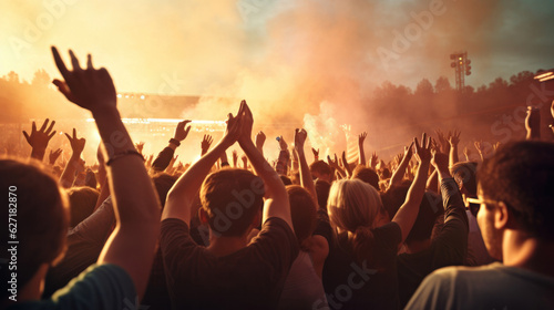 Cheering crowd at a rock concert © Sasint
