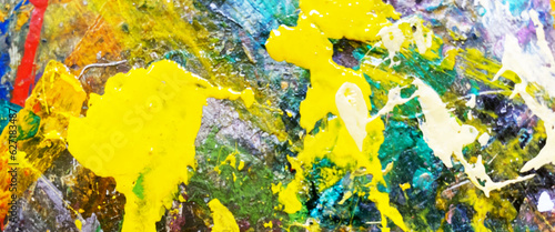 Modern impressionism technique, wall poster print template, abstract painting art, hand drawn by dry brush of paint background texture, abstract colorful oil painting canvas background, multi colored.
