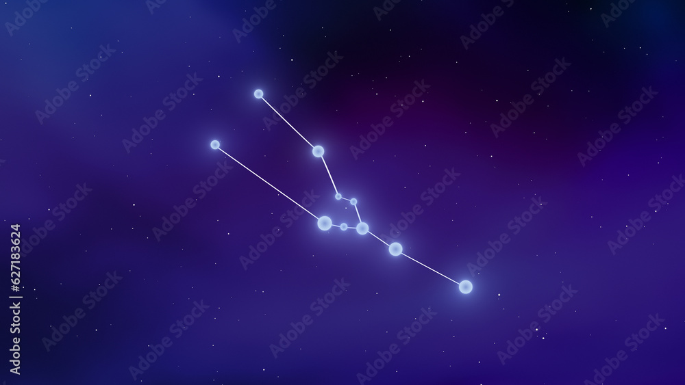 Constellation sign of Taurus with cosmic background 