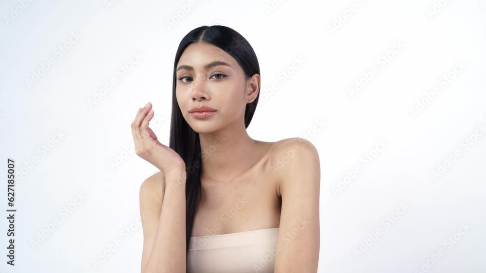 Beautiful young asian woman with clean fresh skin on white background, Face care, Facial treatment, Cosmetology, beauty and spa, Asian women portrait. Beautiful young asian woman with clean fresh skin on white background, Face care, Facial treatment, Cosmetology, beauty and spa, Asian women portrait.