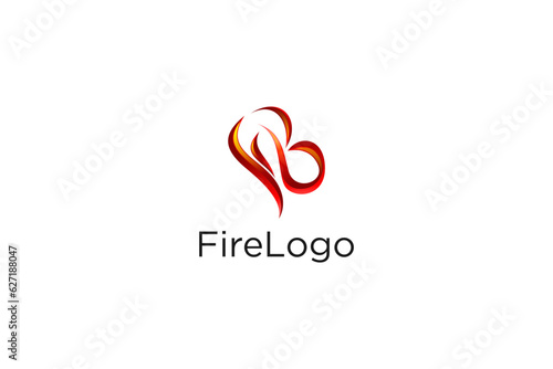 Fire logo design F B initial letter shape gas energy industry icon symbol photo