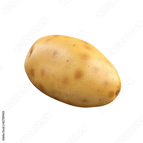 A single piece of 3D potato on a white background.