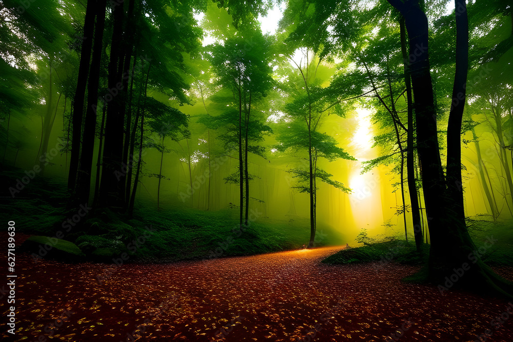 Obraz premium Forests with many trees Generative AI