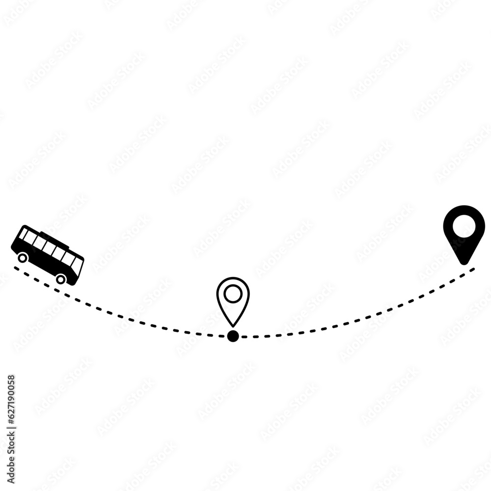 Fototapeta premium Bus Car Travel Route Line Location