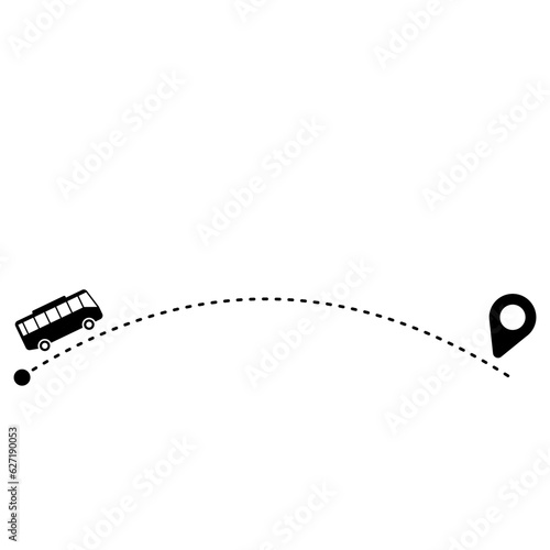 Bus Car Travel Route Line Location