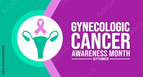 September is Gynecologic Cancer Awareness Month background template. Holiday concept. background, banner, placard, card, and poster design template with text inscription and standard color. vector  photo