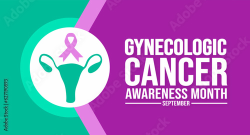 September is Gynecologic Cancer Awareness Month background template. Holiday concept. background, banner, placard, card, and poster design template with text inscription and standard color. vector 