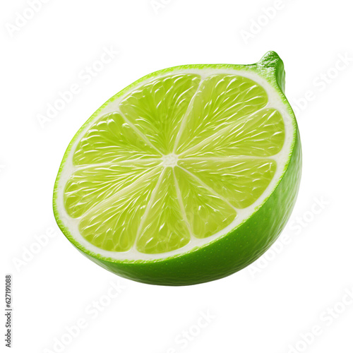 A single piece of 3D lime on a white background.