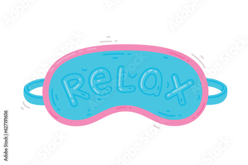 Blue Eye Mask for Sleeping as Cloth Cover to Block out Light Vector Illustration