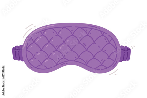 Purple Eye Mask for Sleeping as Cloth Cover to Block out Light Vector Illustration