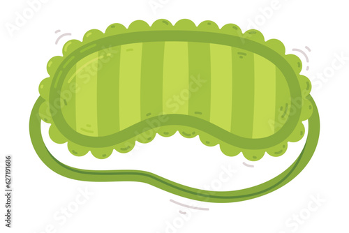 Green Eye Mask for Sleeping as Cloth Cover to Block out Light Vector Illustration