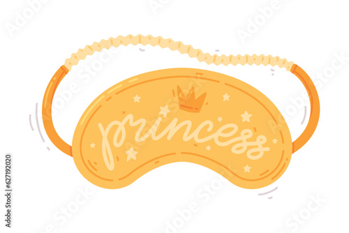 Orange Eye Mask for Sleeping as Cloth Cover to Block out Light Vector Illustration
