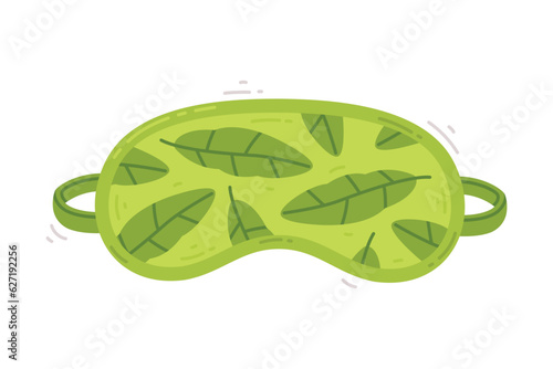 Green Eye Mask for Sleeping as Cloth Cover to Block out Light Vector Illustration