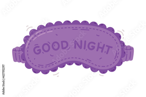 Purple Eye Mask for Sleeping as Cloth Cover to Block out Light Vector Illustration