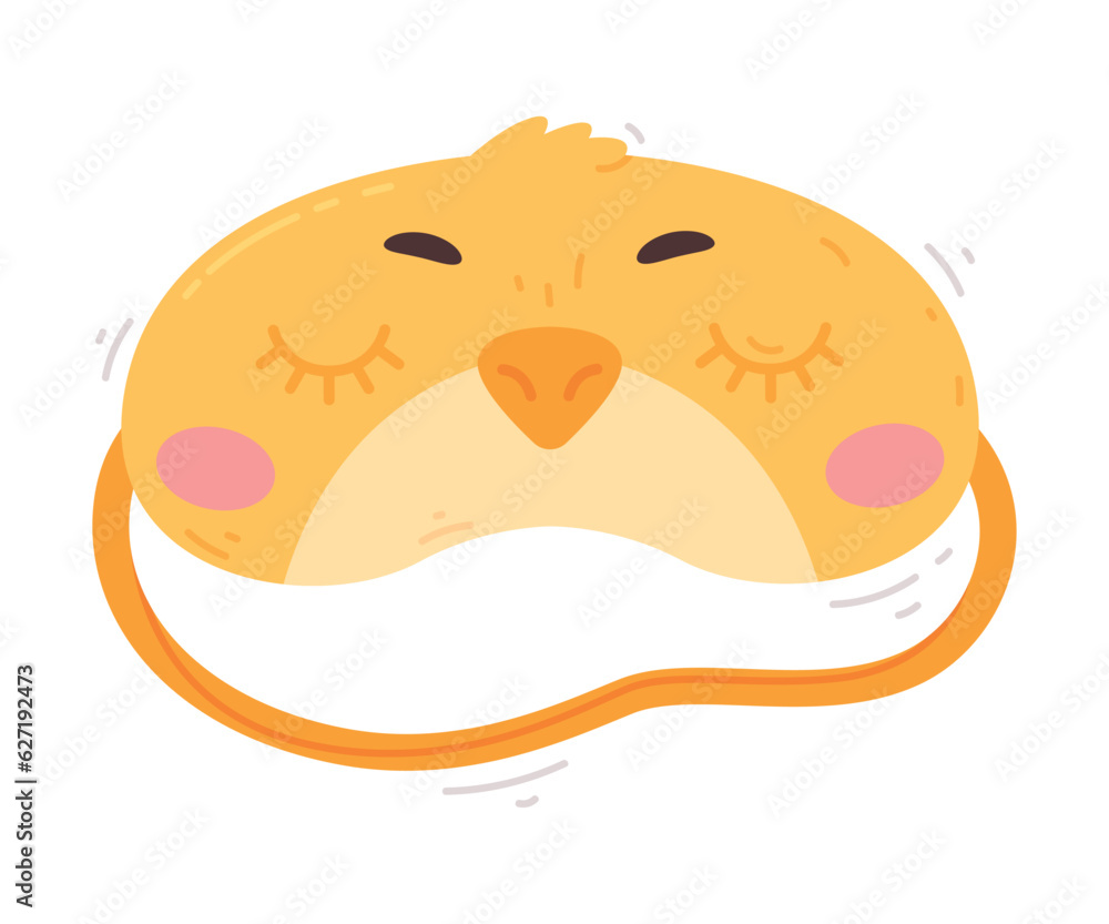 Chicken Eye Mask for Sleeping as Cloth Cover to Block out Light Vector Illustration Chicken Eye Mask for Sleeping as Cloth Cover to Block out Light Vector Illustration