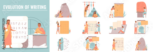 Evolution Of Writing Set