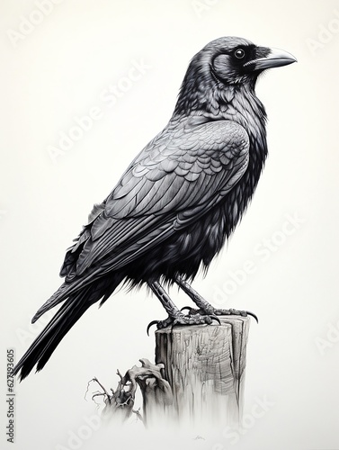 Wallpaper for phone with a pencil sketch artwork chough animal drawing.