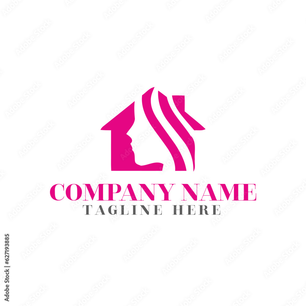 Fototapeta premium beauty home woman logo design