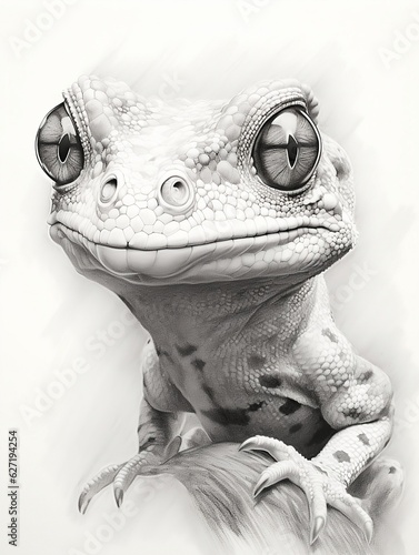  Wallpaper for phone with a pencil sketch artwork gecko animal drawing.