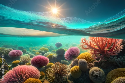 lakes sea coral leef and marine life