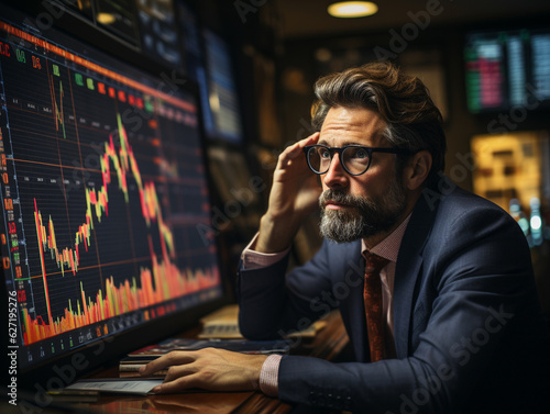 The Man Looking At The Stock Chart Generative AI