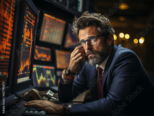 The Man Looking At The Stock Chart Generative AI