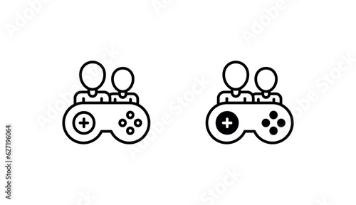 Multiplayer Game icon design with white background stock illustration