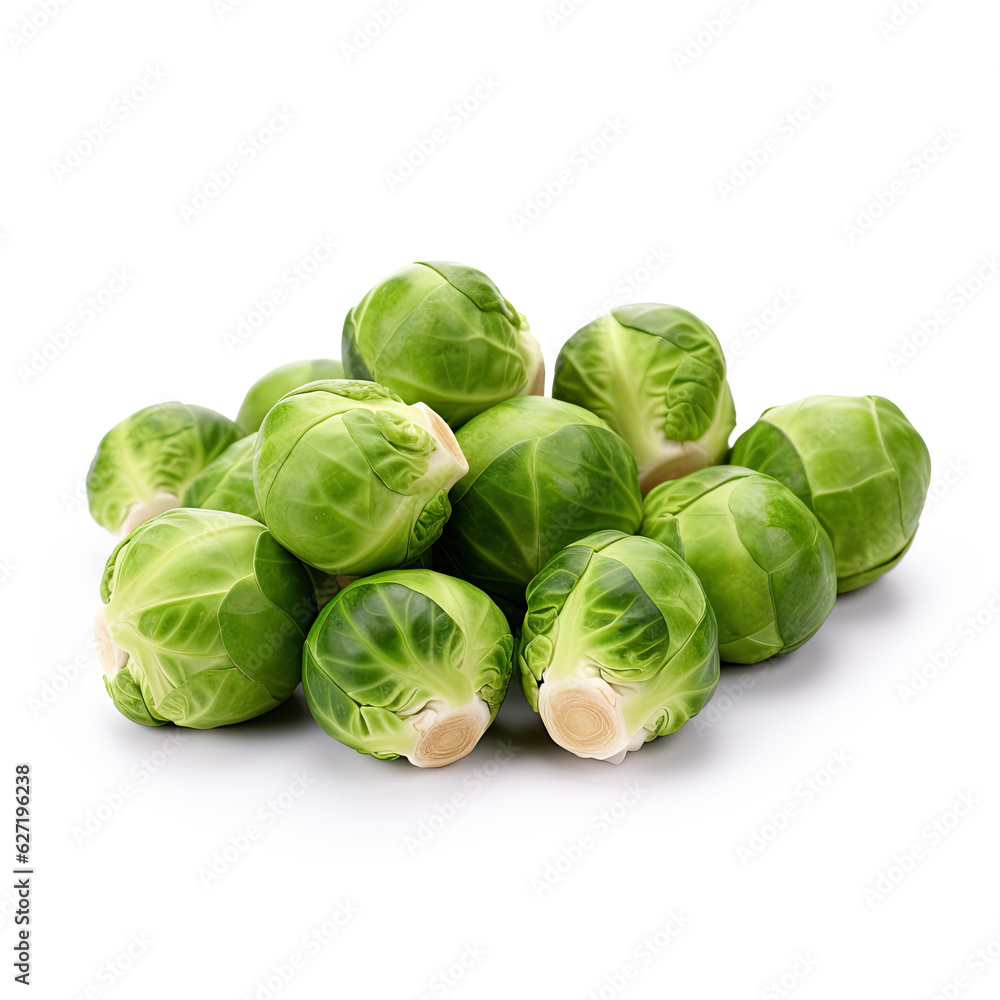 Delicious brussels sprouts on a white background Delicious brussels sprouts on a white background