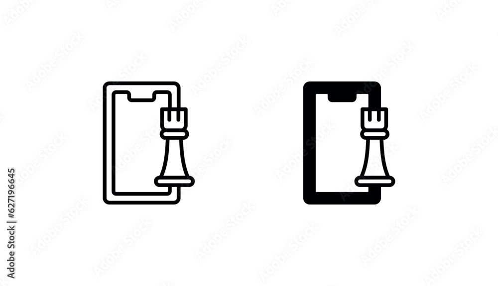 Online Chess icon design with white background stock illustration Online Chess icon design with white background stock illustration
