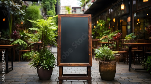 Empty menu board stand Generative AI