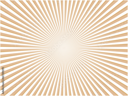 派手に輝く立体感のある太陽光線イメージの集中線背景_濃いオレンジ色