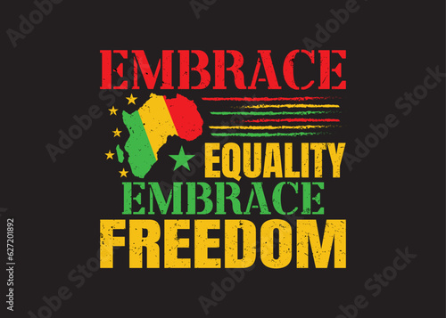 Juneteenth 1865 American black people historical freedom day t-shirt design. Trendy Juneteenth typography, Happy Juneteenth day, T-shirt and apparel design.