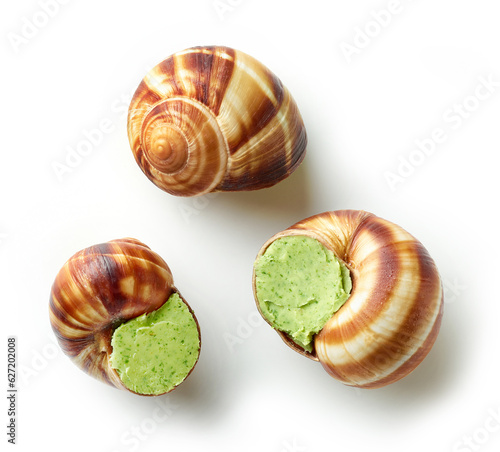 escargot snail stuffed with garlic and parsley butter