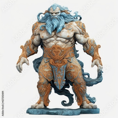 Fantasy image of Giant Warrior, in Ivory carving style