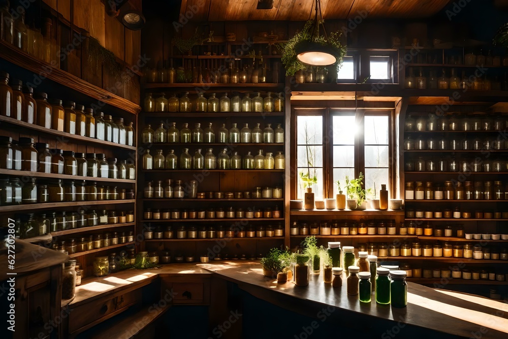 Interior of a Herbal medical store